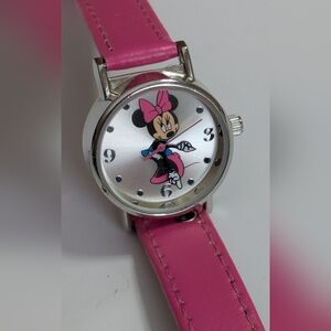 Vintage Disney Minnie Mouse Watch Pink Band (New Battery)
